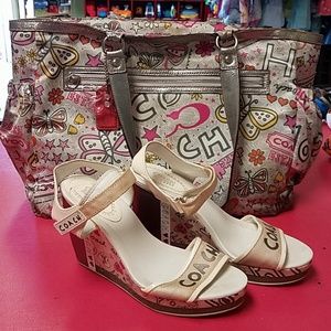 Coach Diaper Bag with matching Wedges
